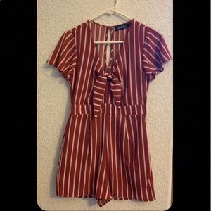 Pink Striped Romper!